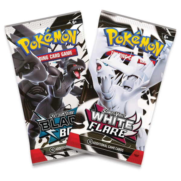 Black bolt & white flare booster pack inhoud tins