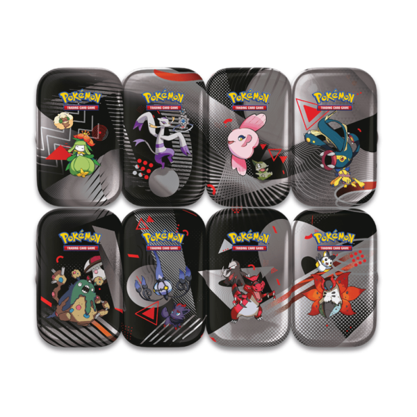 Black bolt & white flare mini tins