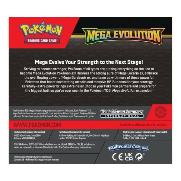 Mega evolution base set booster box achterkant